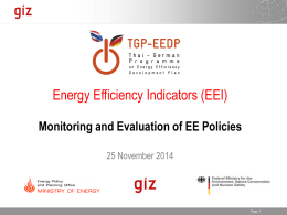 Energy Efficiency Indicator (EEI)