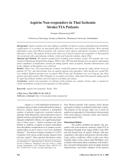 Aspirin Non-responders in Thai Ischemic Stroke/TIA