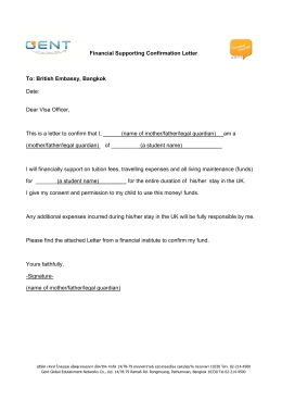 Financial Supporting Confirmation Letter To