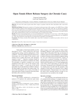 Open Tennis Elbow Release Surgery (in Chronic Case)
