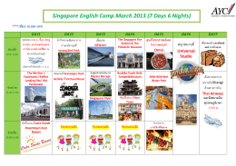 Singapore English Camp March 2013 (7 Days 6 Nights)