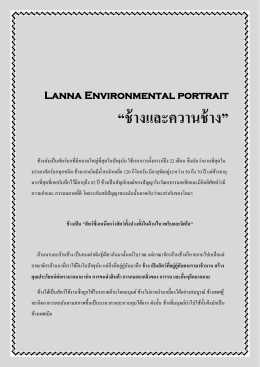 Lanna Environmental portrait “ช้างและควานช้าง”