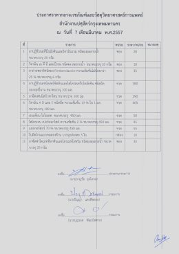 ประกาศราคากลางเวขภัณฑ์และวัสดุวิทยาศาสตร์กà