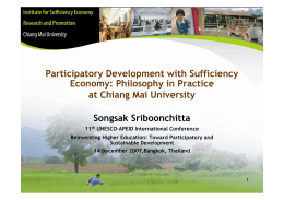 Participatory Development with Sufficiency Economy