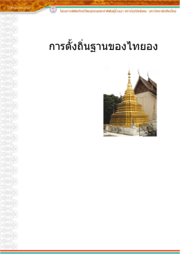 การตั้งถิ่นฐานของไทยอง - สถาบันวิจัยสังคม มหาวิทยาลัยเชียงใหม่