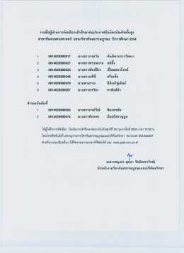 1 0614029890017 นางสาวกรชวัล ตันติตระการวัฒนา 2 0614029890027
