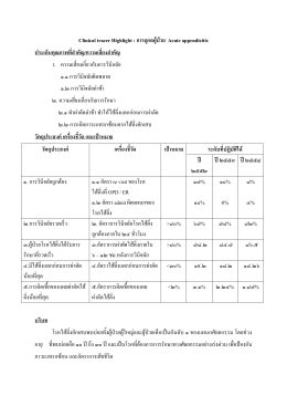 Clinical Tracer ของ Acute appendicitis ปรับปรุง 7 ก.พ. 2555