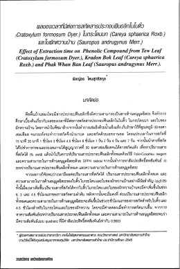 ผลของเวลาที่มีต่อการสกัดสารประกอบฟีนอลิกในใบติ้ว(Cratoxylum
