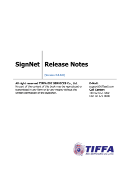 SignNet Release Notes