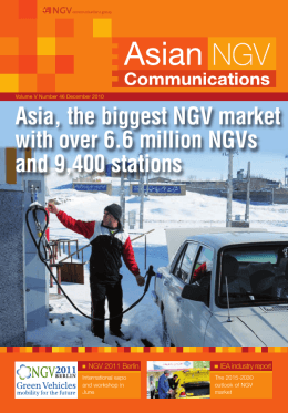 Asia, the biggest NGV market with over 6.6 million
