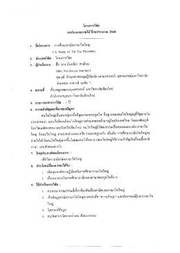 1. ชือโครงการ : การศึกษาภาษิตภาษาไทใหญ่