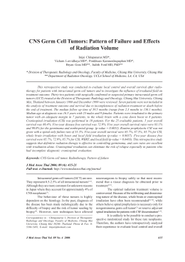CNS Germ Cell Tumors: Pattern of Failure and Effects