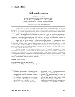 Medical Ethics Ethics and Abortion