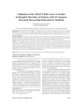 Validation of the GRACE Risk Score to Predict in