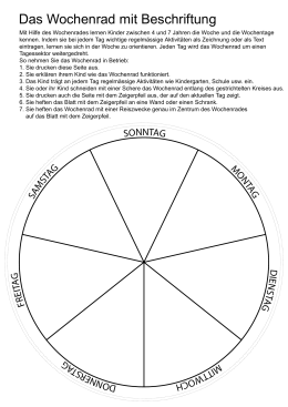 Das Wochenrad mit Beschriftung