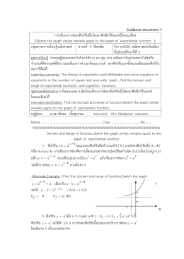 Guidance document 9 การเขียนกราฟของฟงกช ันอื่นโดยอาศัยฟง (