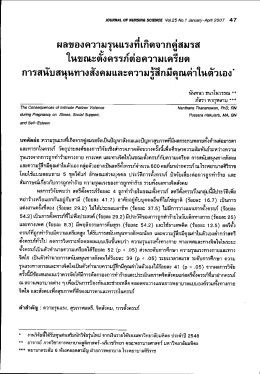 ผลของความรุนเเรงทึ่เกิดจากคู่สมรส - คณะพยาบาลศาสตร์ มหาวิทยาลัยมหิดล