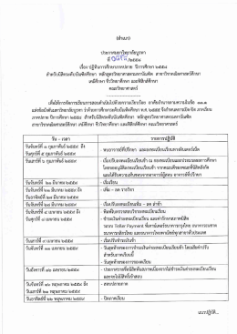 ปฏิทินการศึกษา สำหรับบัณฑิตศึกษาคณะวิทยาศาสตร์ สาขาคณิตศาตร์ศึกษา