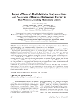 Impact of Women`s Health Initiative Study on Attitude