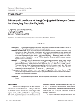 Efficacy of Low-Dose (0.3 mg) Conjugated Estrogen Cream