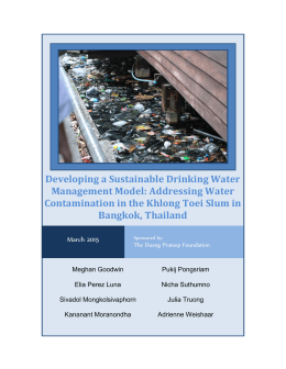 Addressing Water Pollution in the Khlong Toei Slum in Bangkok