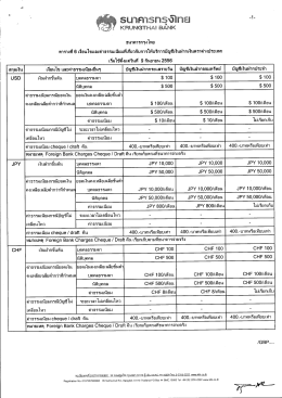 เงื่อนไขการให้บริการบัญชีเงินฝากต่างประเทศ