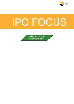 IPO Focus : AMATAR - ตลาดหลักทรัพย์แห่งประเทศไทย