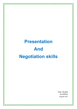 Presentation And Negotiation skills