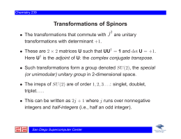Transformations of Spinors - San Diego Supercomputer Center