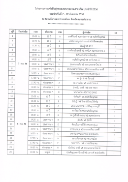 โปรเเกรมการเเข่งขันฟุดชอลเทศบาลบางเสาธงคัพ