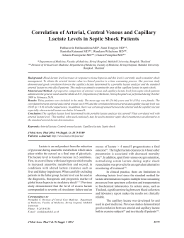 Correlation of Arterial, Central Venous and Capillary