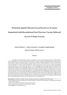Protection Against Mycoplasma gallisepticum in