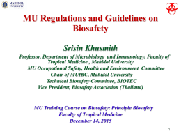 MU Regulation on biosafety