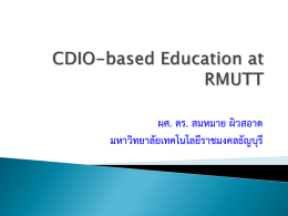 CDIO-based Education at RMUTT