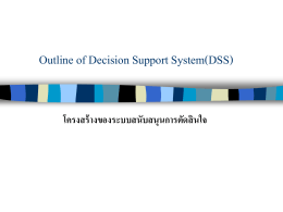 Outline of Decision Support System(DSS)