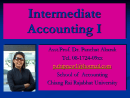 Intermediate Accounting I