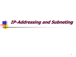 IP Addressing and Subneting