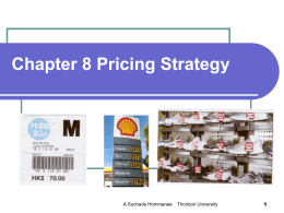 Chapter 8 Pricing Strategy