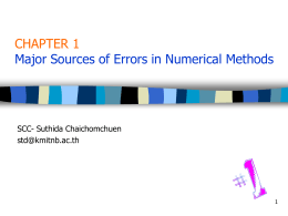 CHAPTER 1 Major Sources of Errors in Numerical Methods