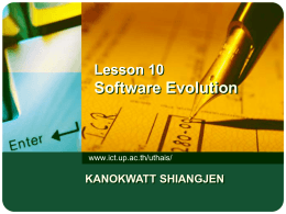 Lesson 10 Software Evolution