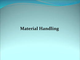 Material Handling - web page for staff