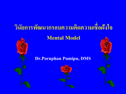 วินัยการพัฒนากรอบความคิดความเชื่อฝังใจ Mental Model Dr.Pornphan