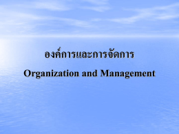 องค์การและการจัดการ Organization and Management