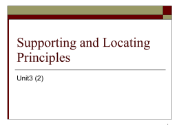 Supporting and Locating Principles