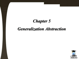 Chapter 5 Generalization Abstraction
