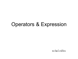 Operator and expression