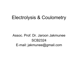Electrolysis and coulometry