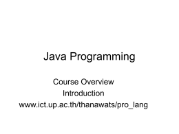 Programming in Java CSCI-2220
