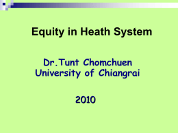 Equity in Health System