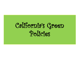 California`s Green Policies